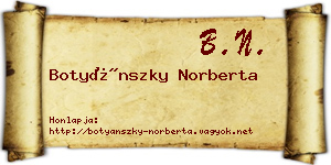 Botyánszky Norberta névjegykártya